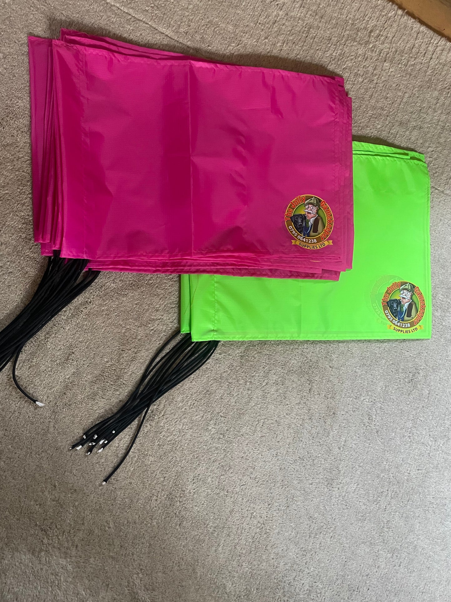 Children’s beaters flag with logo.
